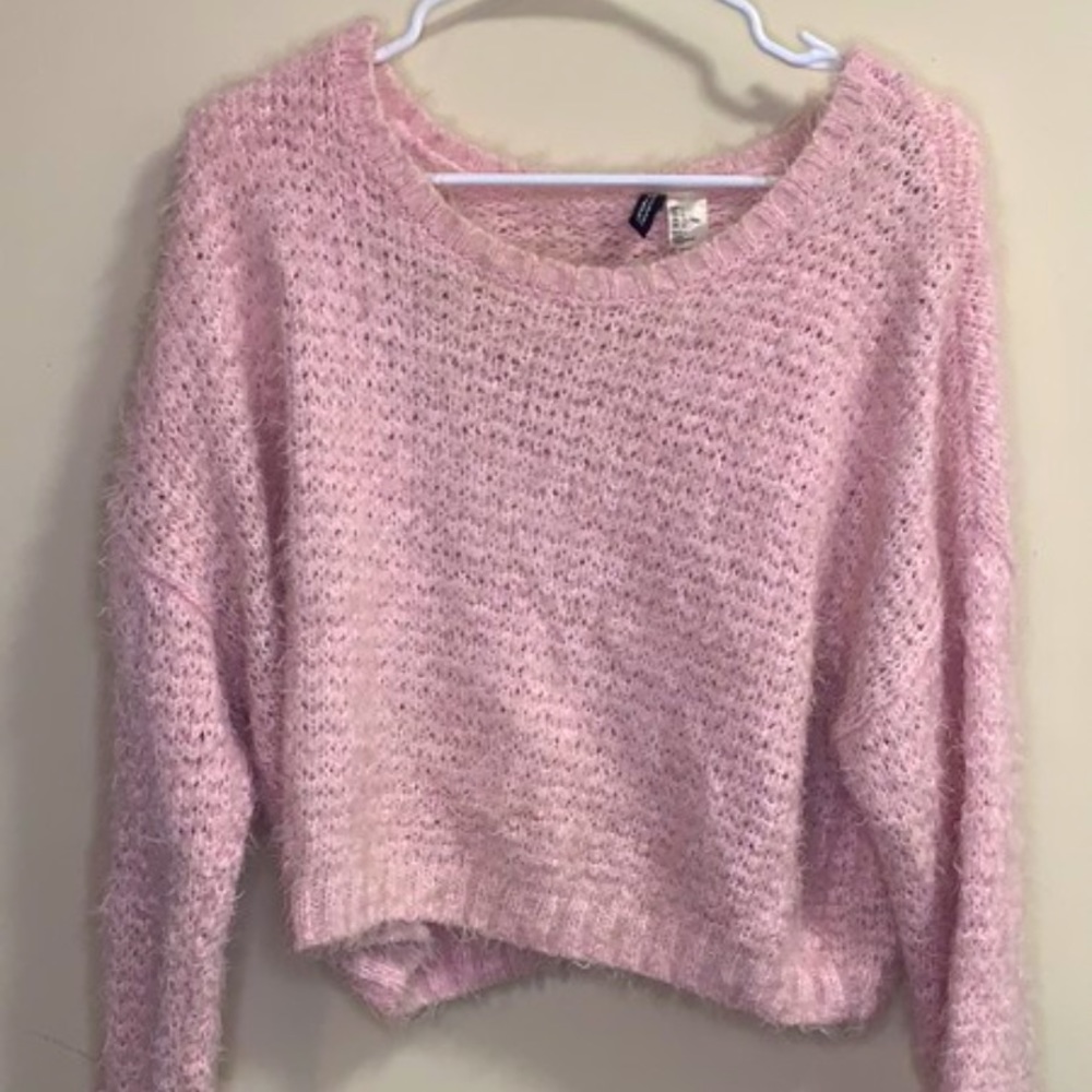 Fuzzy pink sweater